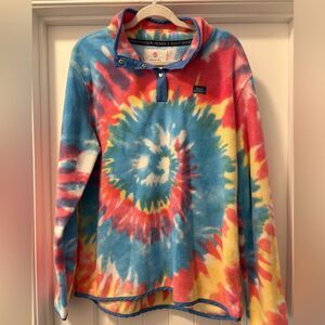 Simply Southern Tie-Dye Fleece Snap Pullover Size XXL